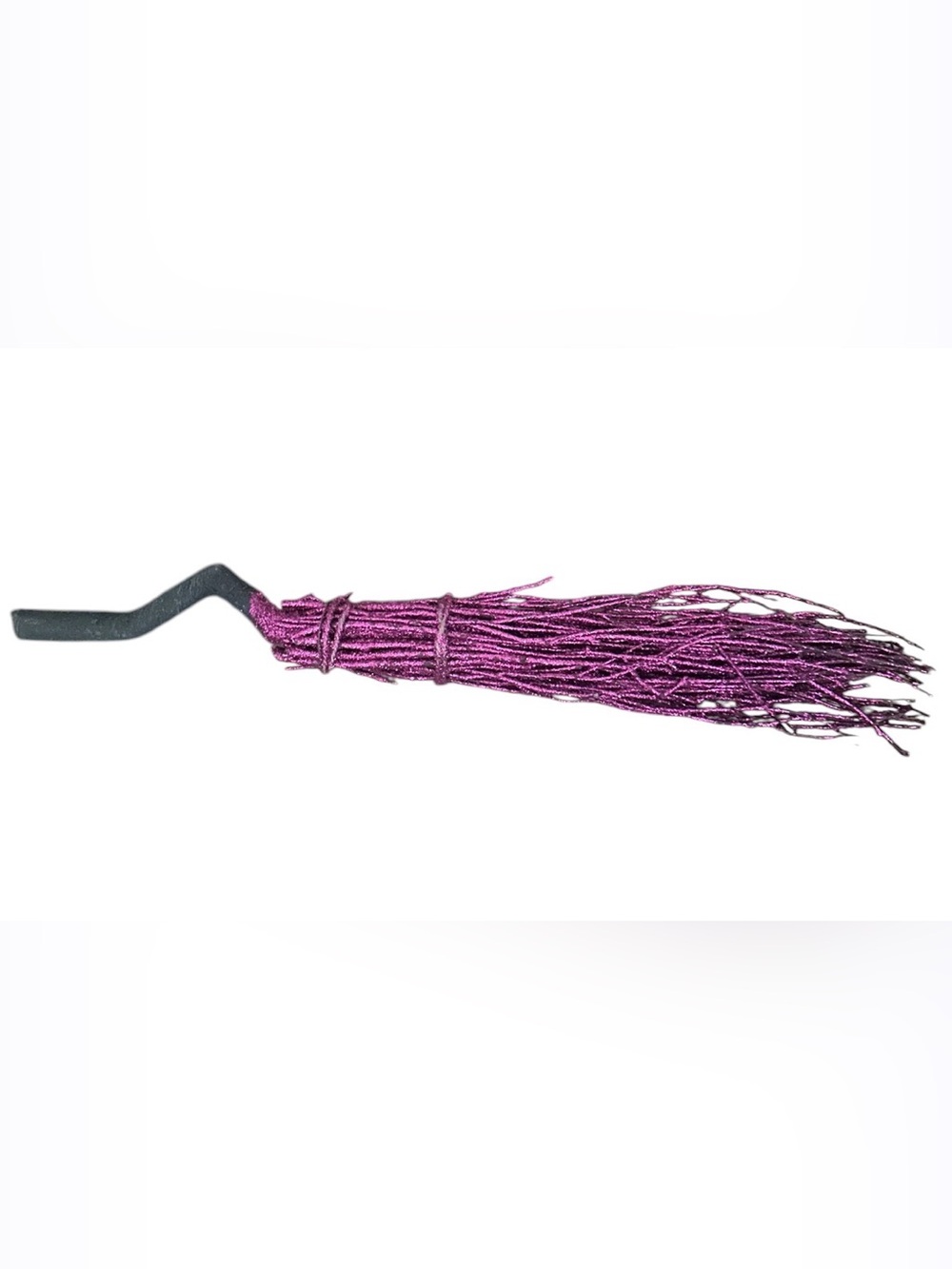 Halloween Metallic Glitter Shimmer Curved Witch Broom Home Decor